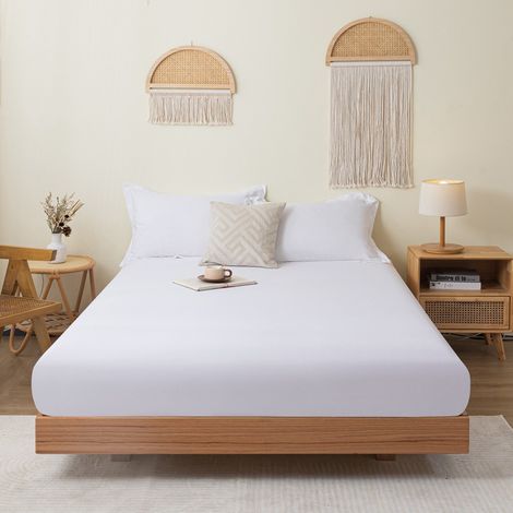 Surmatelas Couvre-lit de couleur unie, simple et confortable, doux pour la peau, avec protection anti-poussière Literie(120 cm x 200 cm) (1/4)