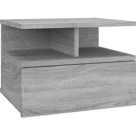 Maison Exclusive - Mesita de noche flotante madera gris Sonoma 40 (1/5)