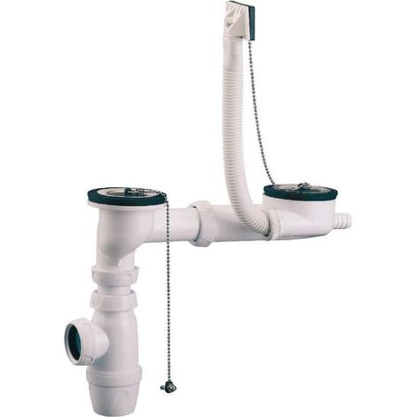 Valentin Kit di Scarico Completo Inox per Lavello Doppio
