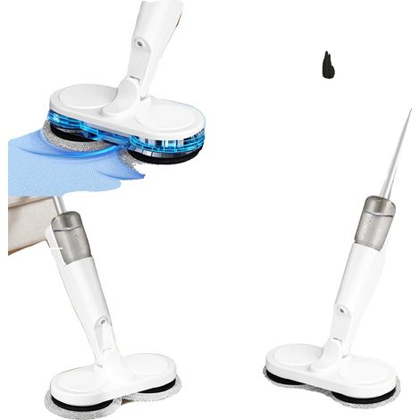 Mop Électrique Sans Fil, Nettoyage à Double Rotation, Fonctionnement Silencieux, BLANC (1/2)