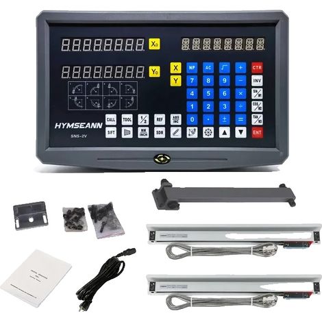 Sistema di visualizzazione digitale, 2 assi, misurazione di precisione, kit completo da 0,005 mm (1/2)