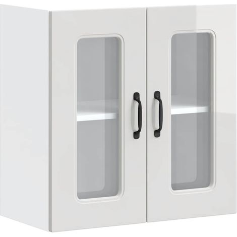 Maison Exclusive - Pensile da Cucina con Porta in Vetro Kalmar Bianco Lucido