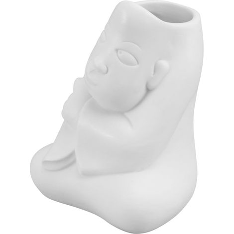 Vase Décoratif en Céramique Blanche, 1 Pièce, Style Moderne (1/5)
