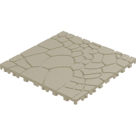 Piastrelle da terrazza ad incastro 30,5 x 30,5 cm beige, PP, 44 pezzi (1/5)