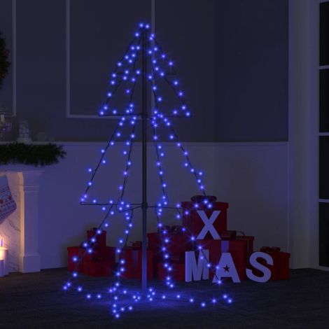 Arbre de Noël Sapin de Noël Décoration de Fête de Noël cône 160 LED d'Intérieur/d'extérieur 78x120 cm ETJTE351051 (1/5)