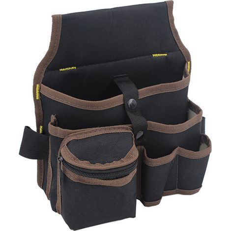 Spacnana Sacs de Taille de L'organisateur D'outils Idéaux pour les Ateliers et les Amateurs, composé de Tissu Oxford Imperméable 600D (Noir et marron) (1/5)