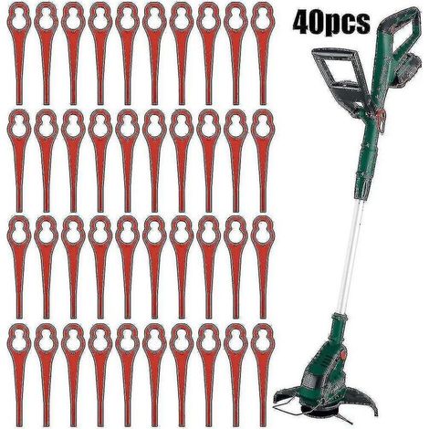 40 pièces lames de rechange pour Parkside Prta 20-lia1 Lidl Ian 3 46 91099406 coupe gazon lame de coupe en plastique rouge (1/4)