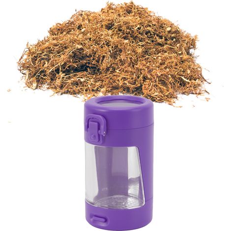 Bocal de rangement lumineux avec broyeur LED, couvercle en verre transparent étanche et broyeur de 55 mm pour l'extérieur (violet). (1/5)