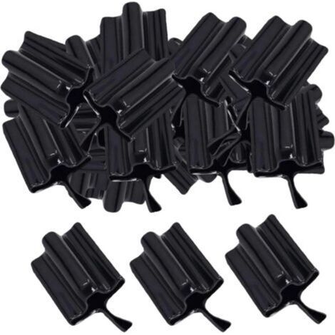 Set of 50 Black T-Poles with Easy Grip for Electric Fences, Fence Posts, Easy Installation, Replacement Accessory, Caps (1/5)