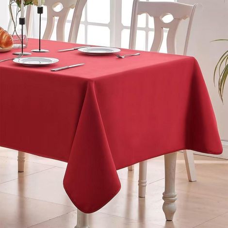 Zweiseitige Tischdecke 140x180 cm, schwarz-rot, Satin-Optik, wasserabweisend