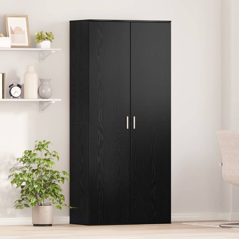 vidaXL Hochschrank Schwarz Eichen-Optik 80 x 39 x 178 cm Holzwerkstoff (1/5)