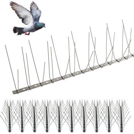 Pic anti pigeon 5m- Pic anti-pigeon flexible - Pointes en acier inoxydable inox - Ne rouille pas - Fabriqué en France