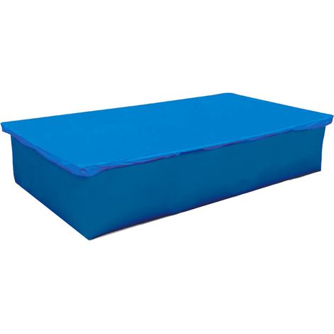 Extrem widerstandsfähige, wasserdichte, rechteckige blaue Polyethylen-Poolabdeckung für Aufstellpools. Tragbare Schutzhülle. (1/5)