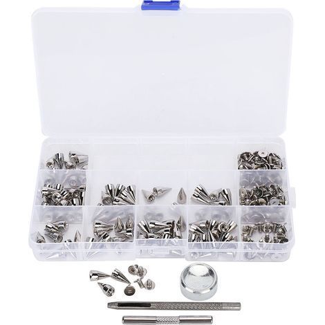 Set mit 7 Kegelnieten aus Zinklegierung, DIY-Punk-Nieten für Lederbekleidung, 14 mm (1/5)