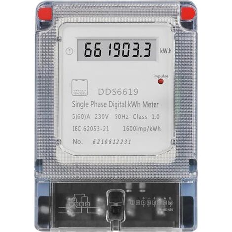 Puissance minuterie Programmable Compteur d'énergie électronique numérique monophasé à Rail DIN AC 220 V 60 A Compteur kWh Consommation d'électricité Jauge 50 Hz (1/5)