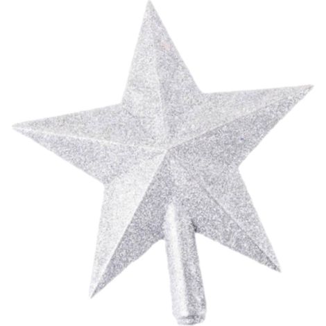 Étoile De Décoration - Pour Sommet D'Arbre De Noël - En PP - Argent - 25 Cm - Idéale Pour Fenêtre Table Festive Ou Salon - 1 Pièce (1/5)