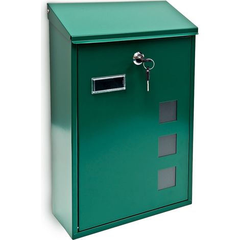 Buzón de diseño de metal, 25 x 40 cm, verde