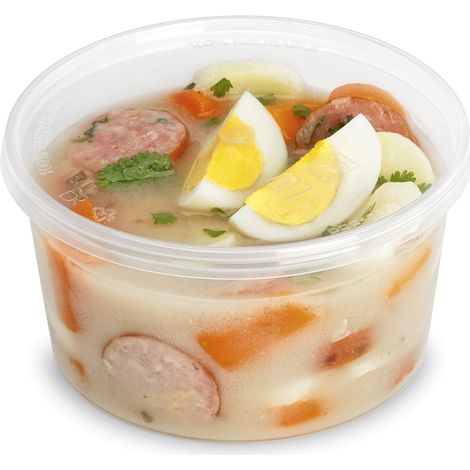 Contenitore per zuppa in PP, ciotola rotonda per gastronomia, 350 ml, confezione da 50 pezzi, resistente. (1/5)