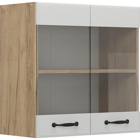 Meuble de cuisine haut vitré R-Line, Blanc campagne, 60cm, Vicco (1/5)
