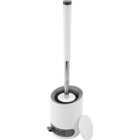 Brosse de toilette en acier inoxydable et silicone avec long manche, brosse de nettoyage en silicone, ensemble de brosses pour toilettes sur pied-AquaForge (1/5)