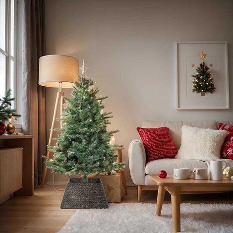 Weihnachtsbaumkragen Schwarz 60 x 60 x 28 cm Wasserhyazinthe
