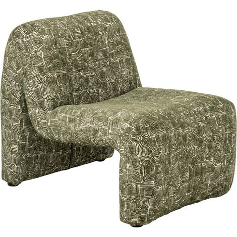 Fauteuil Design Organique "Margo" 87cm Vert Foncé (1/4)
