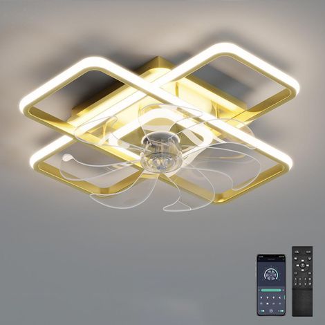Ventilateurs de plafond avec lumières, ventilateur de lustre LED à intensité variable avec télécommande et application, 50 cm, 6 vitesses de vent (1/5)
