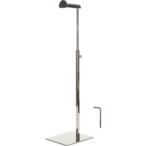 Elegante espositore multifunzionale in acciaio inox per borse, ideale per negozi di abbigliamento e centri commerciali, con specchio argentato. (1/5)