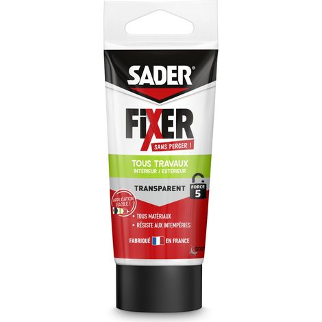 Colle de fixation Sader - Fixer sans percer tous matériaux Conditionnement: 50GR - Couleur: TRANSPARENT (1/3)