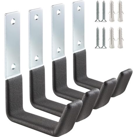Ganci multiuso per parete garage, ganci portaoggetti resistenti, organizer per attrezzi da giardino, ganci da parete in acciaio (piccoli 8 x 12 cm) (1/4)