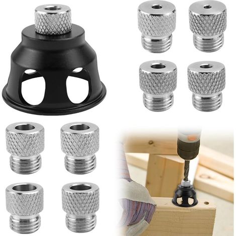 Gabarit de Percage, Guide de Percage avec Douilles de Perçage de 3-10mm pour Chevilles en Bois, 8 Tailles de Douilles de Guidage, Perçage Vertical Laser, Guide de Perçage (1/5)