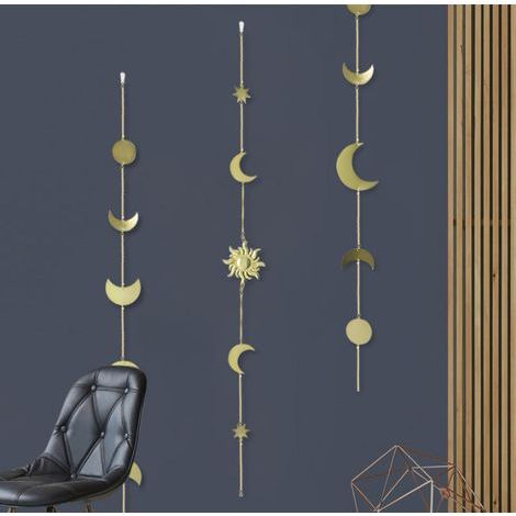 3-teilige Mondphasen-Girlande aus Metall im Boho-Chic-Stil, Mondphase D (1/4)