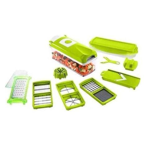 Accessori per la cucina e la cottura,Genius Nicer Dicer Smart (12 pz.) verde - taglio-verdure-per i cubi, bastoni, fette, strisce e quartieri - coppa-insalata mandolina concombr (1/5)