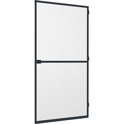 Screen porte moustiquaire cadre aluminium 100 x 210 cm anthracite pour porte balcon et terrasse, protection anti moustique et insecte, cadre tension recoupable montage facile sans perçage, 03758 (1/5)
