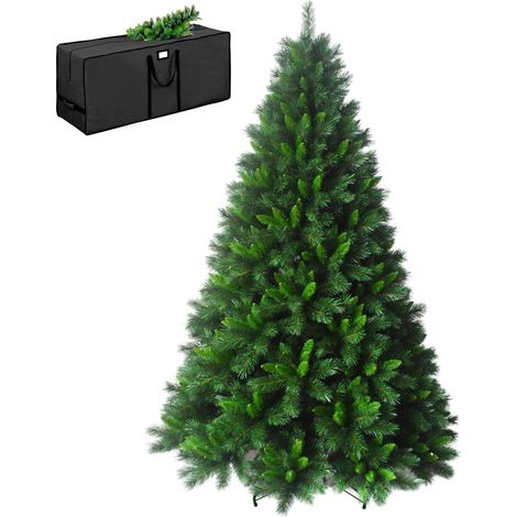 Albero di Natale Effetto Realistico Richiudibile PINO SWEDEN, Apertura Ramo a gancio, Facile da Montare, Decorazioni Natalizie, Folto Verde Ignifugo, con Borsone PINO SWEDEN VERDE 210 CM (1/4)
