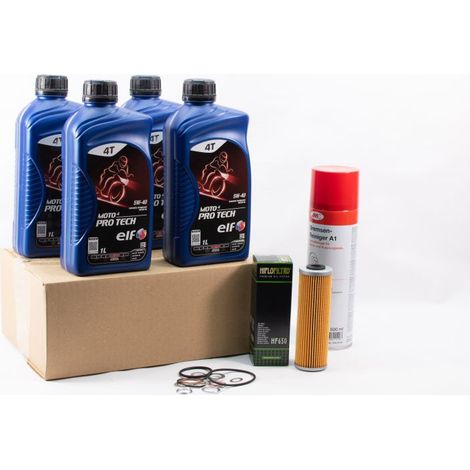 Kit Entretien Vidange Standard pour KTM SUPER DUKE 1390 R de 2024 - ELF MOTO 4 PRO TECH 5w40 4L
