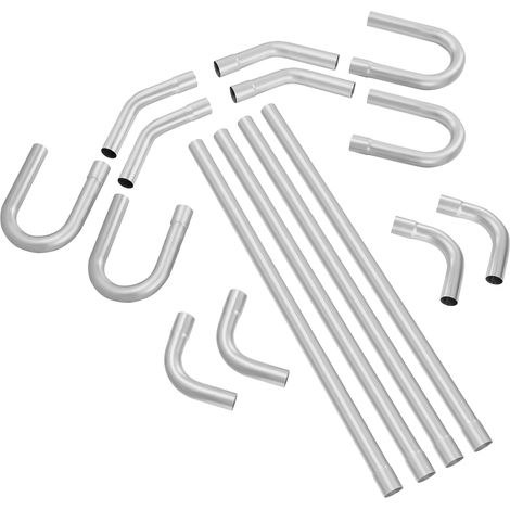 VEVOR Kit di Scarico, 16 Pezzi 57,15 mm, Kit di Scarico Universale in Acciaio Zincato con Giunto a Innesto e Tubo di Scarico Grande, Tubo di Scarico Antiruggine, per Garage Negozio Auto Negozio 4S