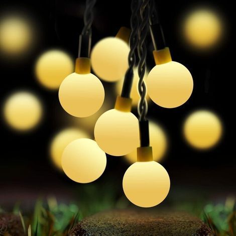 50 LED-Lichterketten mit Kugellampen, 7 m lang, mit 8 Leuchtmodi, wasserdicht, für drinnen und draußen, geeignet für Garten, Balkon, Partys, Hochzeiten und Weihnachten. (1/5)