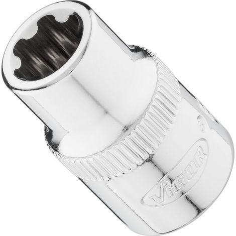 VIGOR Steckschlüsseleinsatz, 3/8 (10 mm) Vierkant hohl, Außen TX Plus Profil, SW E11+ (1/2)