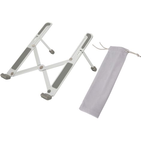 Support pliable pour ordinateur portable ergonomique antidérapant léger transportable pour PC 9 à 15,6 pouces argent (1/5)