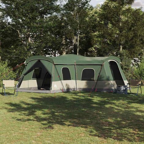 vidaXL Tenda per 16 persone con tetto Verde 680 x 510 x 210 cm