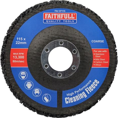 Faithfull Cleaning Fleece Disc Coarse 115 x 22mm For Angle Grinders FAICF115 (1/5)