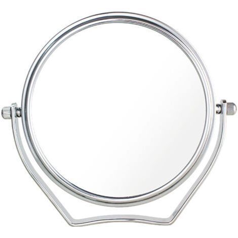 BETT Makeup Mirror 10x Magnification, 6 inch Compact Cosmetic Mirror on Stand, Chrome, Ø 15.3 cm, 100% and 1000% Rotatable 360°, High Quality Table Mirror, (1/5)