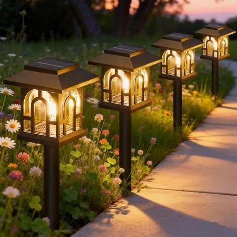 Lampe Solaire Extérieure Jardin 8 Pièces, Lampes Solaires Blanc Chaud 3000K, IP65 Étanches LED Lampes Solaire, Décoration Pour Cour, Allée, Terrasse, Pelouse Et Balcon (1/5)