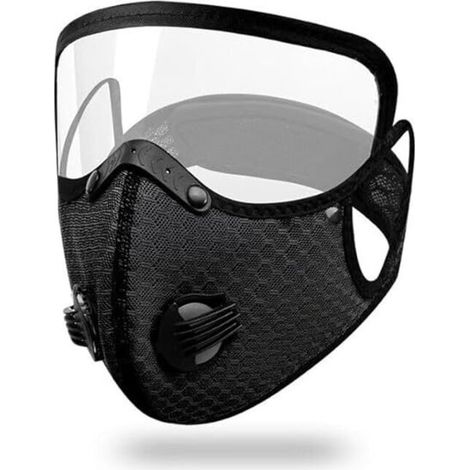 Winddichte, UV-Schutz-Motorradmaske und -Brille mit abnehmbarer Brille, Aktivkohlefilter, Schutzmasken zum Radfahren (1/5)