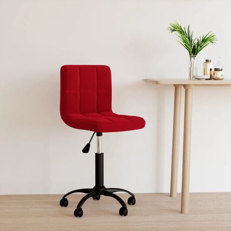 Chaise de bureau pivotante Fauteuil gamer - Chaise d'ordinateur Rouge bordeaux Velours BonneVie-25841 (1/5)
