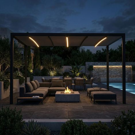 Pergola retrattile motorizzata con led 3 x 4 (1/3)