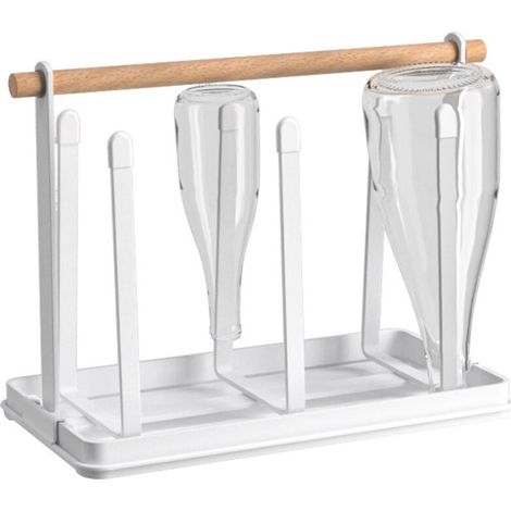 Bardusch (Blanc)Egouttoir Bouteille et Porte Tasse pour Rangement Cuisine, 6 Etagere Cuisine Bouteille en Métal, égouttoir Bouteille pour Rangement Cuisine Gain de Place (1/5)