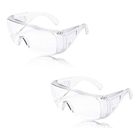 Lunette De Protection Travail,2 PCS Lunettes de Protection de Laboratoire Anti-Buée et Anti-Rayures pour Travail Bricolage Ski Tir et Extérieur Lunettes de Sécurité Transparentes (1/5)