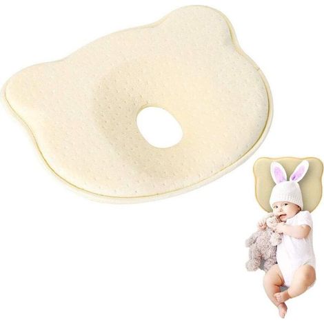 Oreiller Bébé Orthopédique - 1 pièce Jaune 0-24M - Syndrome Tête Plaque Mémoire Forme (1/5)